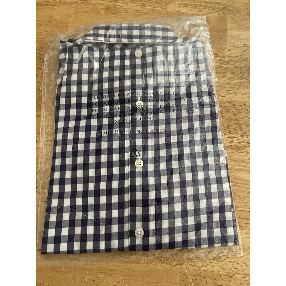 UNTUCKit Women's Belleza Button Up Long Sleeve Blue Gingham Plaid Shirt Size 2 - Picture 4 of 4